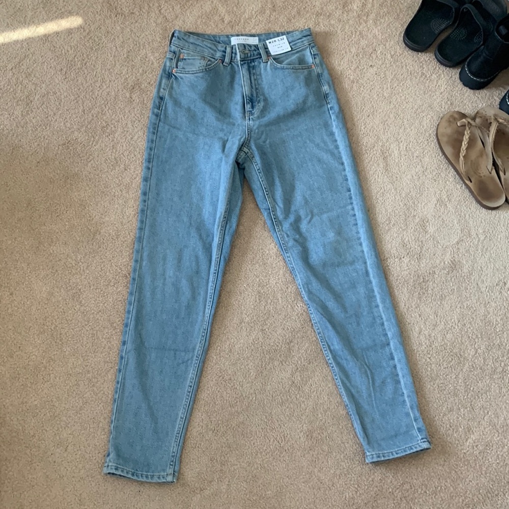 Never worn topshop blue mom jeans